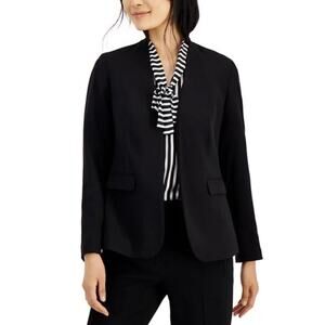 Bar III Black Open Front Boxy Blazer Plus Size 1X NWT Polished Career Jacket